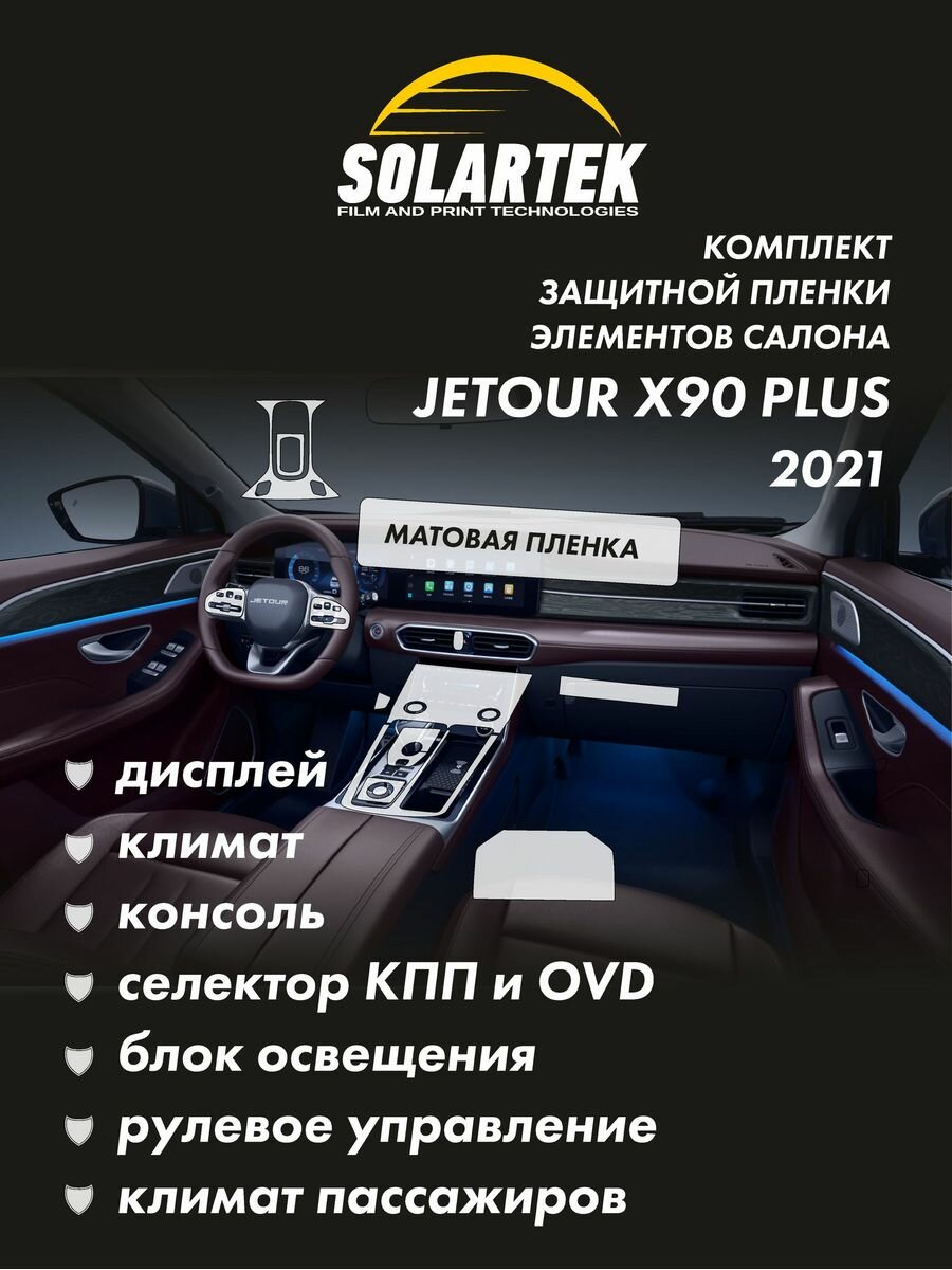JETOUR X90 2021 Комплект защитных матовых пленок