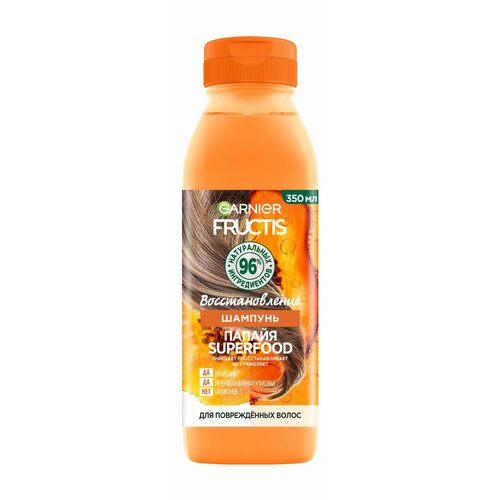 Шампунь для поврежденных волос Garnier Fructis Superfood Папайя Восстановление belkosmex кондиционер от природы шишки хмеля мать и мачеха против перхоти