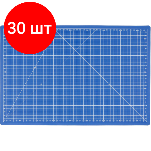 Комплект 30 штук, Коврик ЗУБР эксперт, непрорезаемый, 3мм, цвет синий, 450х300 мм (09902)