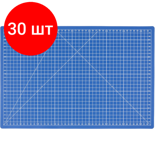 Комплект 30 штук, Коврик ЗУБР эксперт, непрорезаемый, 3мм, цвет синий, 450х300 мм (09902) коврик зубр эксперт непрорезаемый 3мм цвет синий 450х300 мм