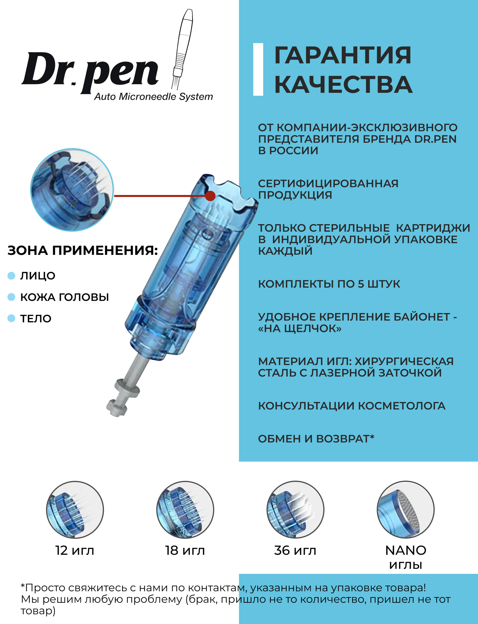 Dr.pen Картридж для дермапен на 12 игл / насадка для моделей аппарата dermapen dr pen A11 / A9 / M8s / А8s, 5 шт. - фотография № 6