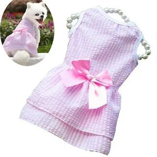 Платье для собак и кошек, розовое, размер XS - фотография № 1
