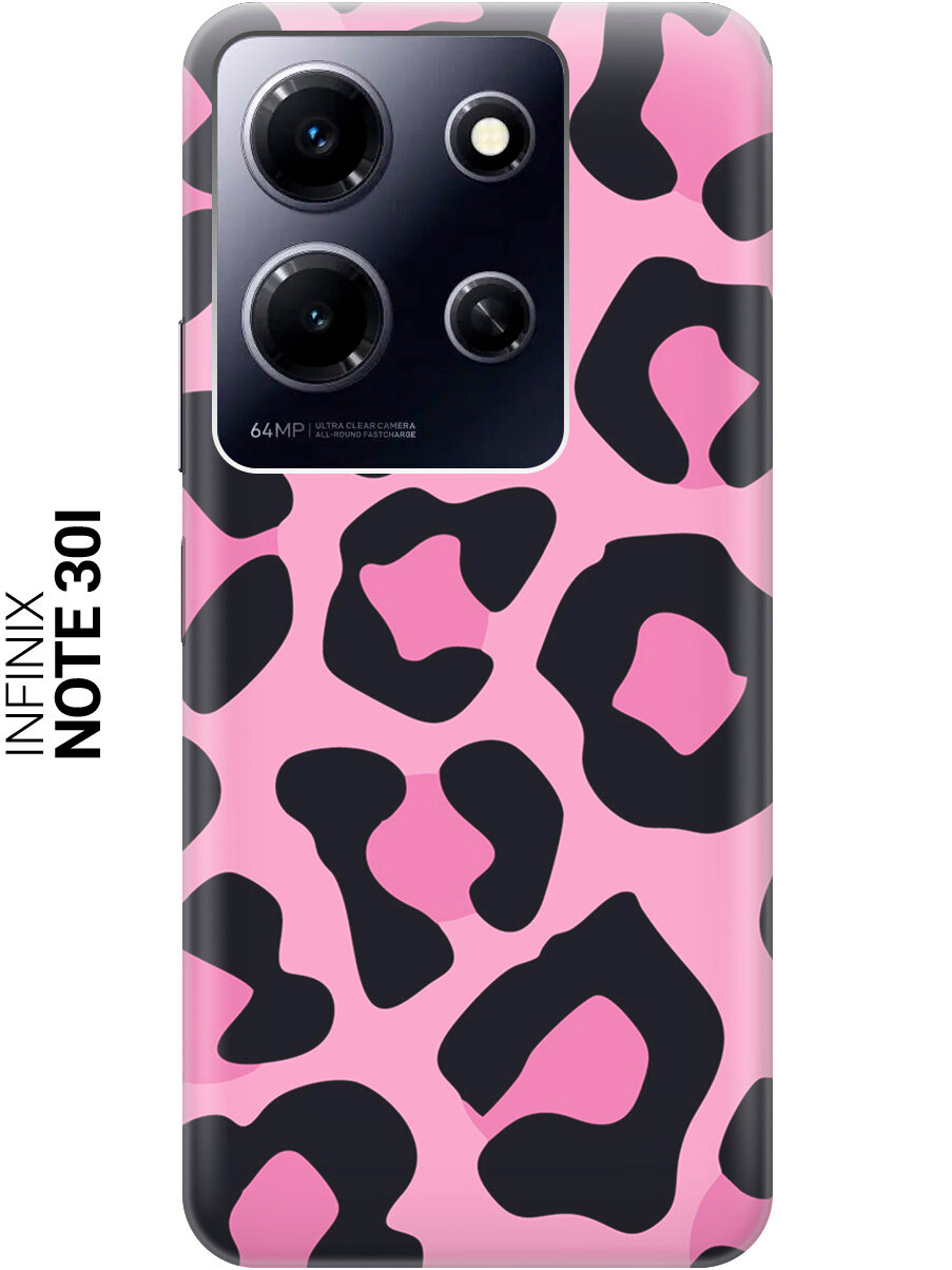Силиконовый чехол на Infinix Note 30i / Инфиникс Ноут 30ай с рисунком "Паттерн розовый леопард"