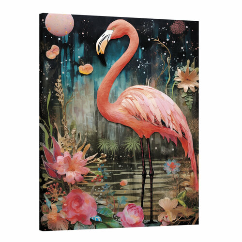 Интерьерная картина 50х70 "Лунный фламинго"