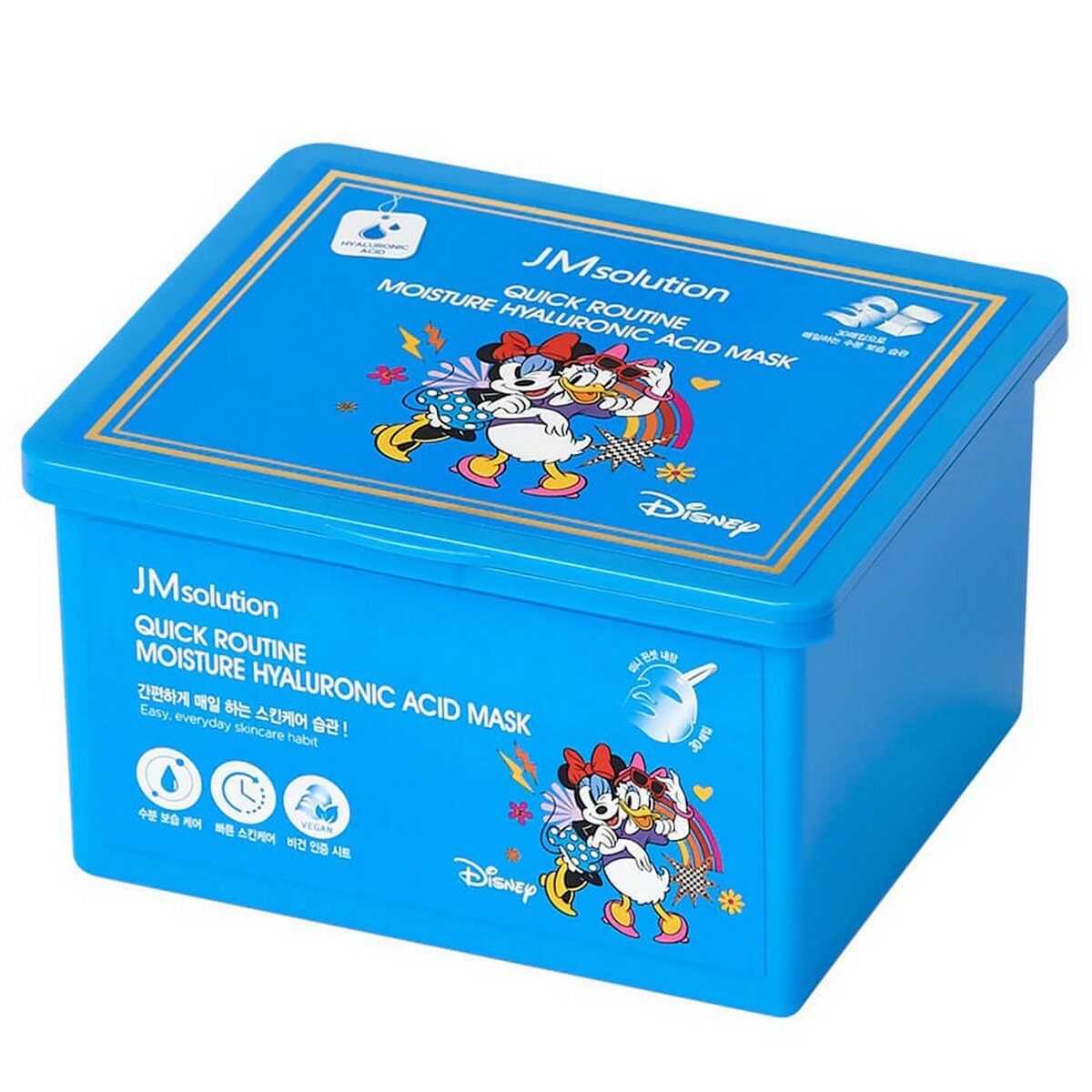 JMsolution Набор увлажняющих тканевых масок для лица / Disney Quick Routine Moisture Hyaluronic Acid Mask, 350 мл