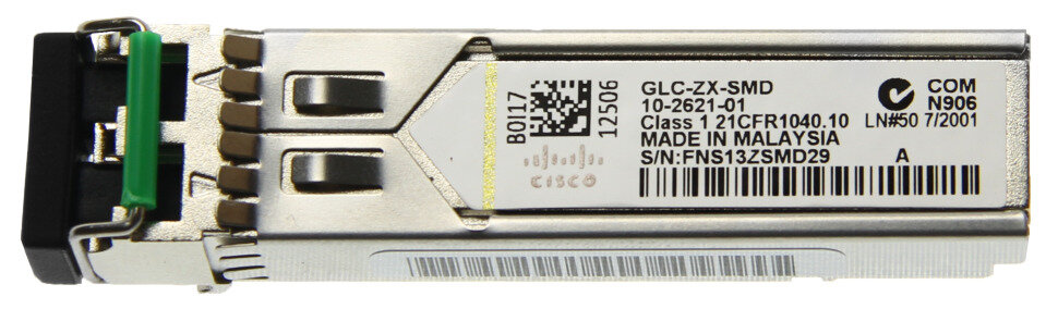 Трансивер Cisco GLC-ZX-SMD 1000BASE-ZX SFP SMF 1550nm 40км DOM