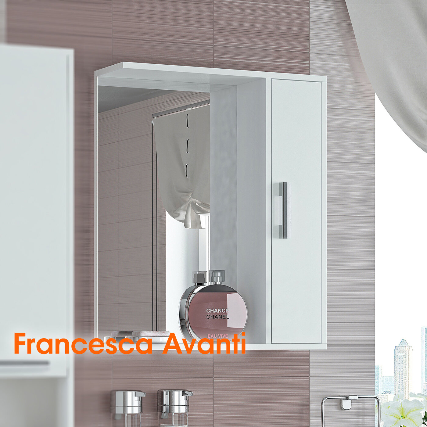 Шкаф-зеркало Francesca Avanti Eco 75 белый