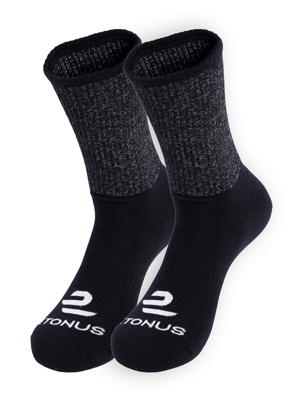 Носки ETONUS Комплект носков ETONUS Reflective ЕТ 20 ref 001 double-black, комплект, 2 пары, размер 38-44, черный