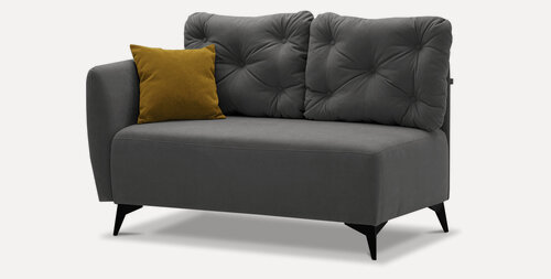 Изображение товара Кушетка Тиволи_1(120) размер: 136х76х89см, нераскладной, велюр серый
