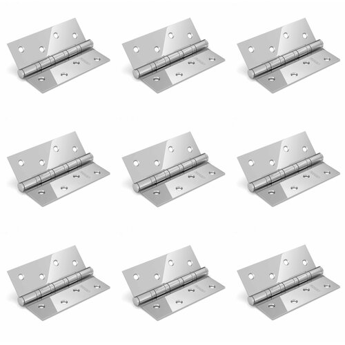фото Петля универсальная fuaro (фуаро) in4400u-bl cp (4bb/bl 100x75x2,5), хром, упаковка блистер, (комплект 9 штук)