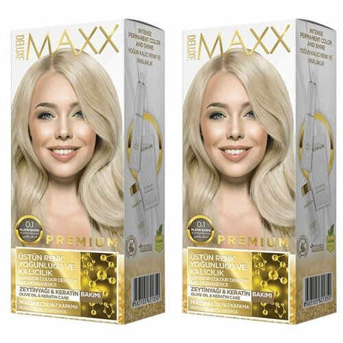 MAXX DELUXE Краска для волос Premium, тон 0.1 Платиновый блондин, 110 г, 2 шт окислитель thuya крем 50 мл