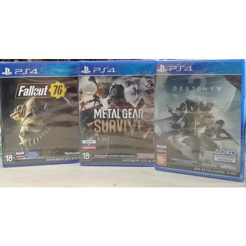 Комплект из 3-х дисков PS4: Metal Gear Survive/ Fallout 76/ Destiny 2 игра metal gear solid v the definitive experience хиты playstation для playstation 4