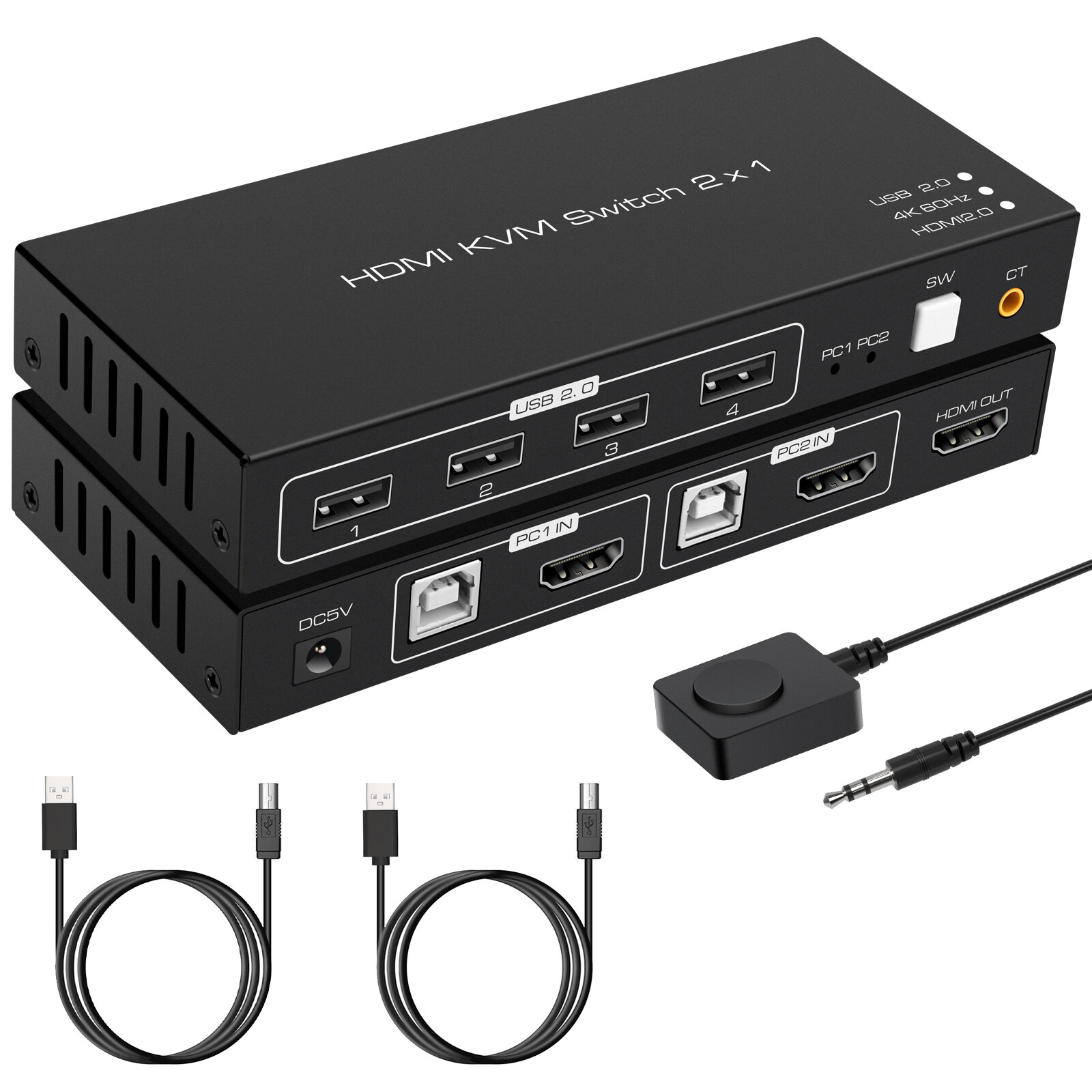 KVM Переключатель (switch) HDMI 2х1 + 4 USB Ultra HD V-2.0 /VСonn/