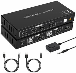KVM Переключатель (switch) HDMI 2х1 + USB Ultra HD V-2.0 /VСonn/