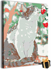 Картина по номерам "Кот зимой" холст на подрамнике 40х50