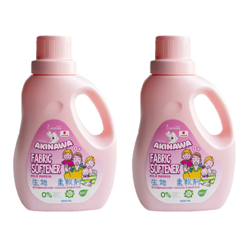 Кондиционер-ополаскиватель для белья AKINAWA Эко молочная папайя концентрированный 1000мл 2шт 1312₽