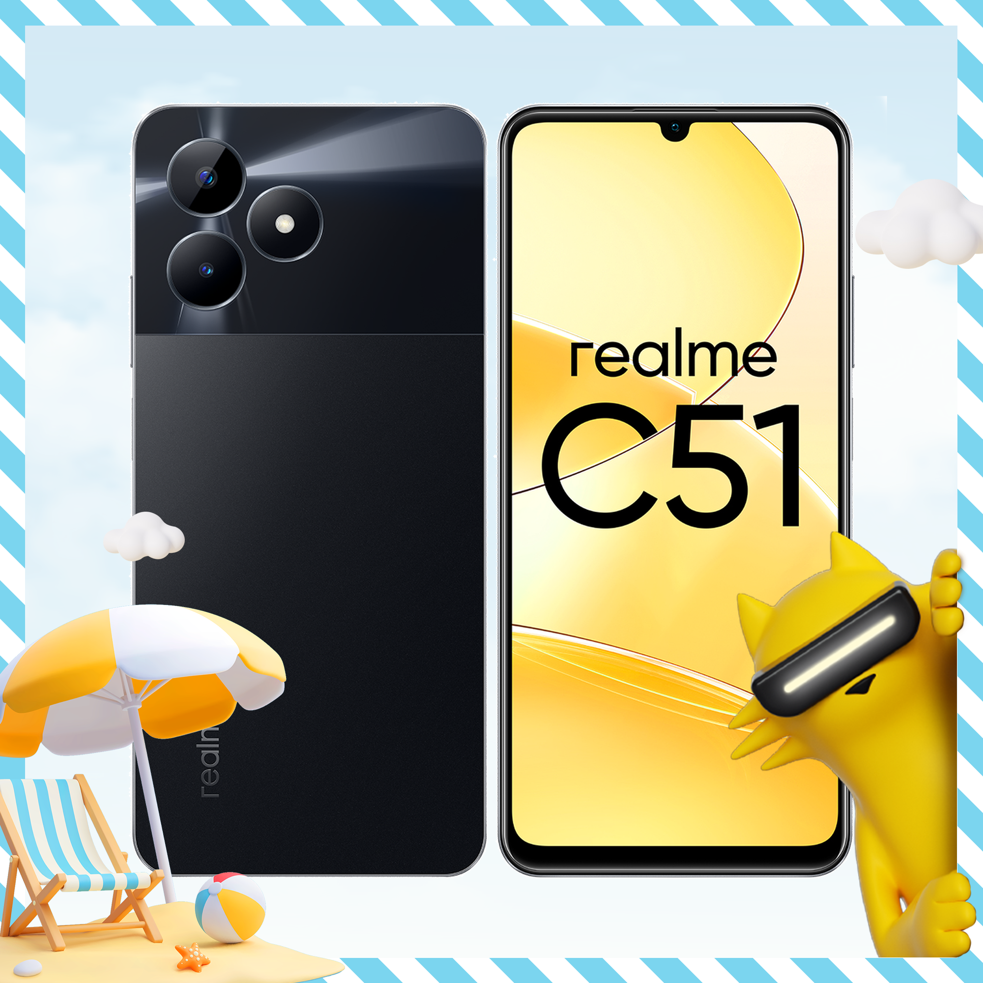 Смартфон realme C51 4/128 ГБ RMX3830, Черный