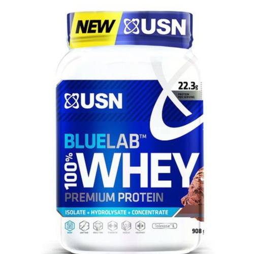 USN BlueLab 100% Premium Whey Straw блюлаб 100% ВЕЙ премиум протеин со вкусом клубники, порошок, 454 гр