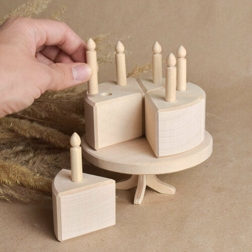 Торт Игрушка Деревянный Игрушечный для Набор для Чаепития Лавка Гудвина 1225₽