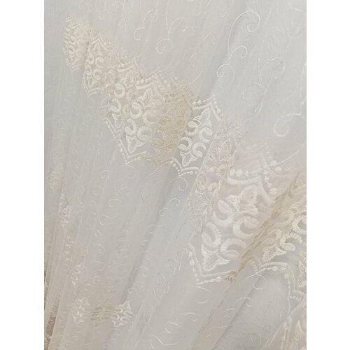 Тюль с вышивкой 4,5*2,8м цвет шампань