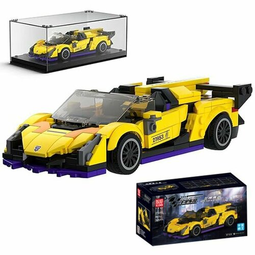 Конструктор Mould King 27053 Lamborghini VENENO, 365 деталей, серии Спид Чемпионс, Детские игрушки, Коллекционные игрушки желтый