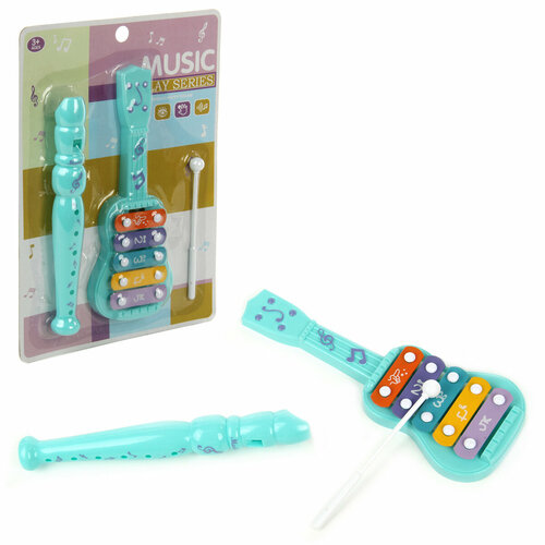 Набор музыкальных инструментов металлофон и флейта Veld Co 370₽