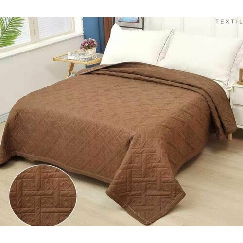 Покрывало хлопковое стеганое двустороннее на кровать 220х240