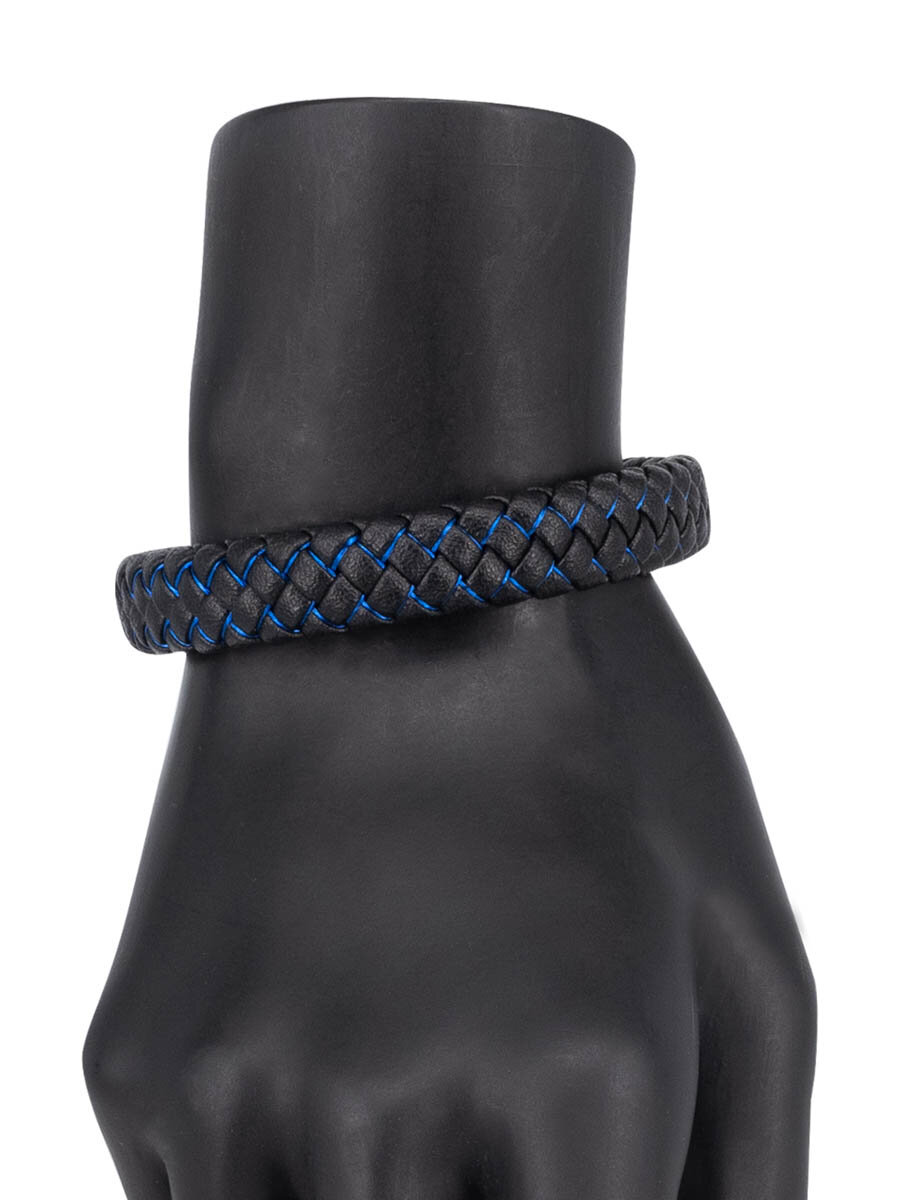 фото Браслет кожаный, синий, натуральная кожа 8-56504