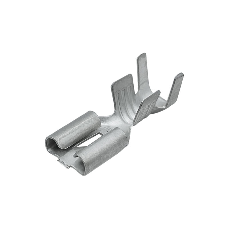 фото Гнездовой контакт 6,3мм (мама) с усиком 100 штук, сечение провода 4-6мм² (клемма/наконечник) 1/02505