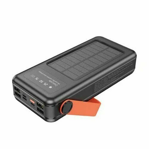 Внешний аккумулятор 30000mAh hoco DB33 с встроенными кабелями фонариком и солнечной батареей черный 3600₽