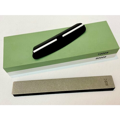 Набор для заточки ножей: алмазный брусок 240#, камень 1000/8000# и фиксатор угла заточки