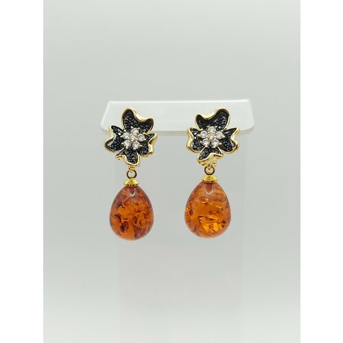 Серьги янтарь золотой 2100₽