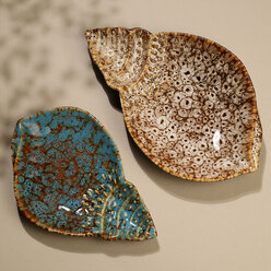 Набор керамических тарелок для закусок Ракушки Shellea 15-20 см, 2 шт