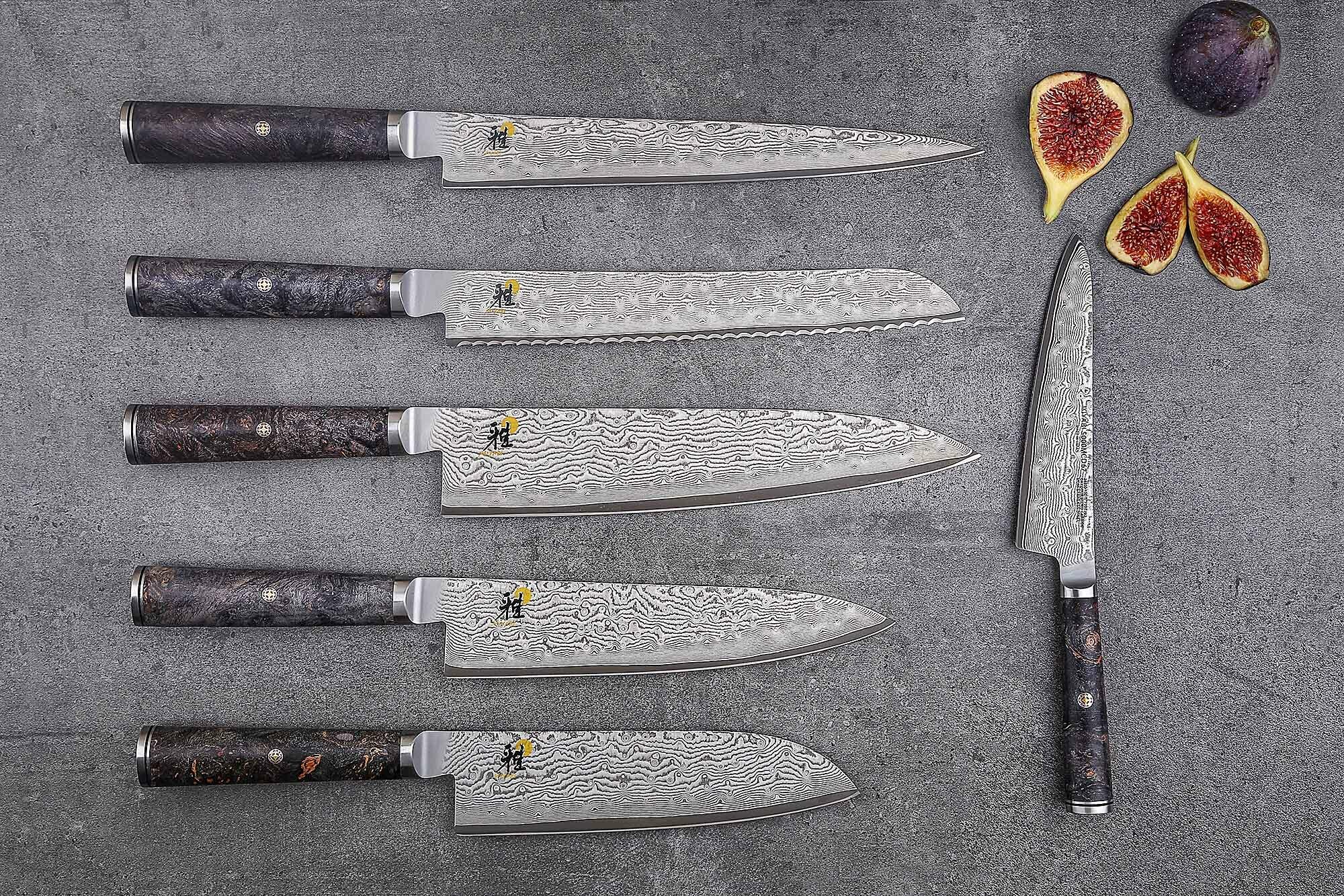 Эксклюзивный поварской кухонный шеф-нож Miyabi 19.9 см, сталь ZDP-189 в обкладках из дамасской стали, 34401-201 — фото 1