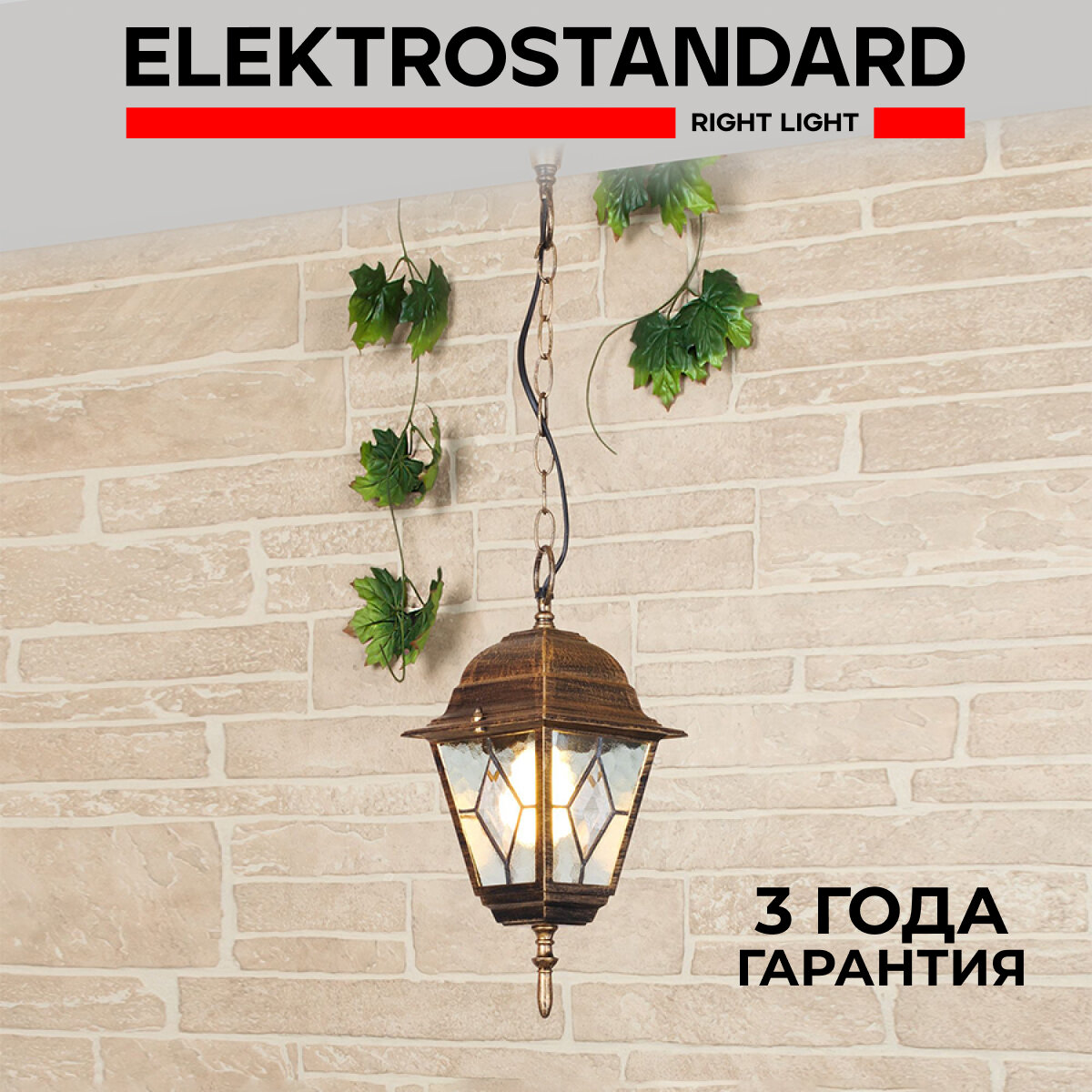 фото Elektrostandard Уличный подвесной светильник Vega H черное золото, E27