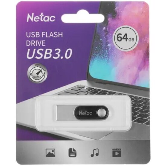 Флешка 64Gb Netac U278 silver/black USB 3.0 (NT03U278N-064G-30PN) — фото 1