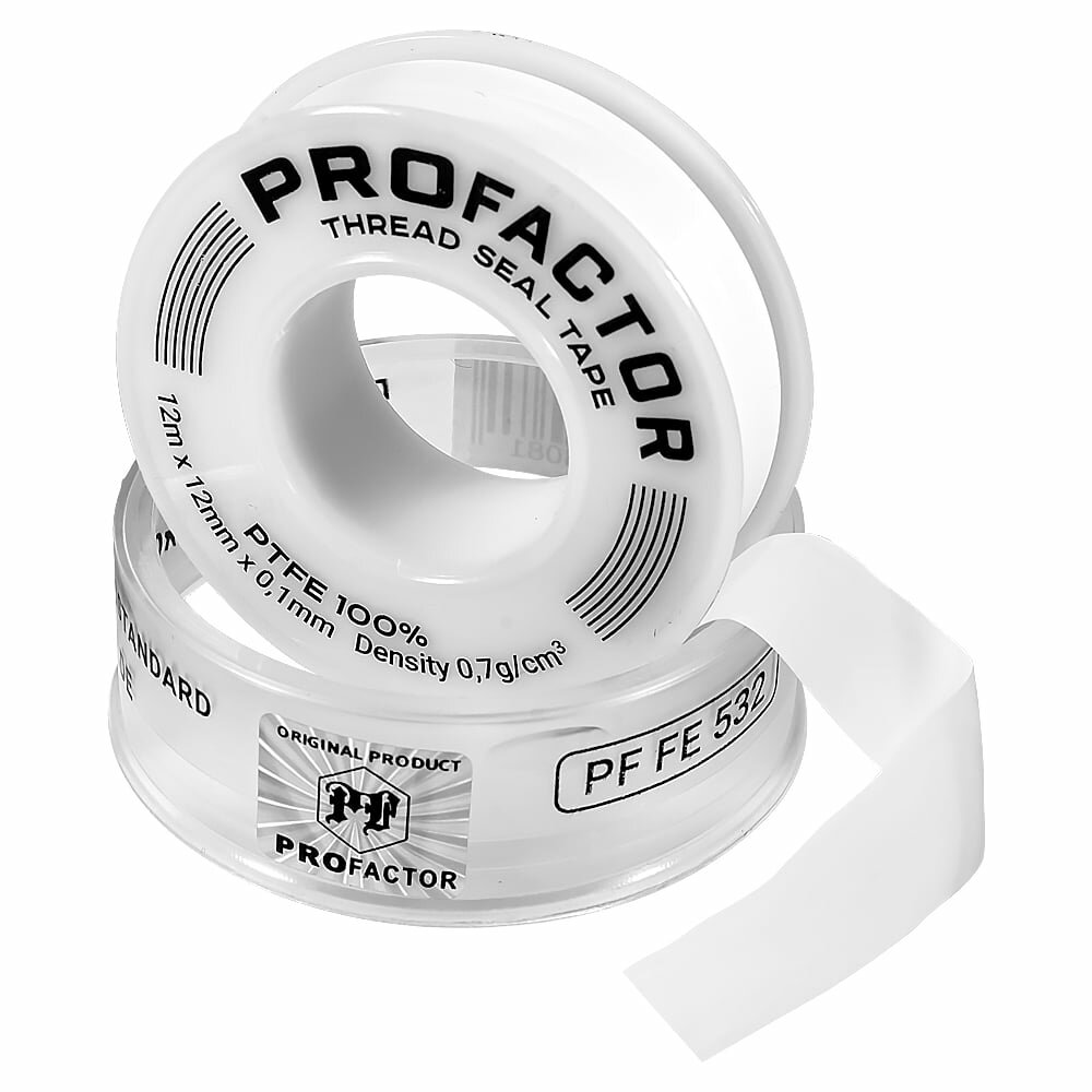 ФУМ лента PROFACTOR PF Professional белая Ф55 мм 12мм х 01мм х 12м PF FE 532