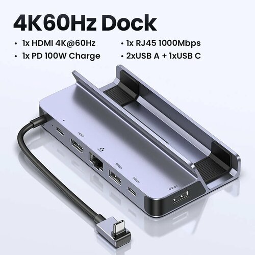 Док-станция UGREEN Steam Deck 4K60 Гц, 9 портов RJ45 PD100W USB C, док ...