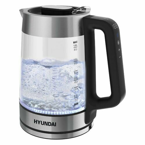 Чайник электрический Hyundai HYK-G5607 2200Вт черный и серебристый 4654₽