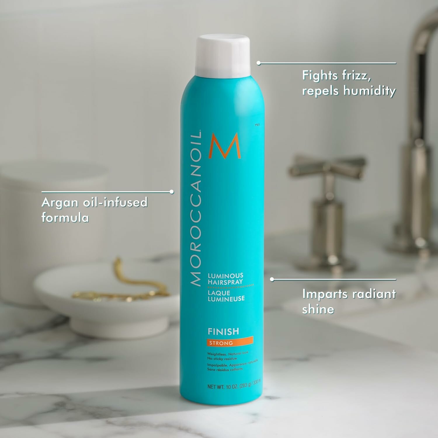 Лак для волос сильной фиксацией Moroccanoil Luminous Hairspray Strong 330мл — фото 1