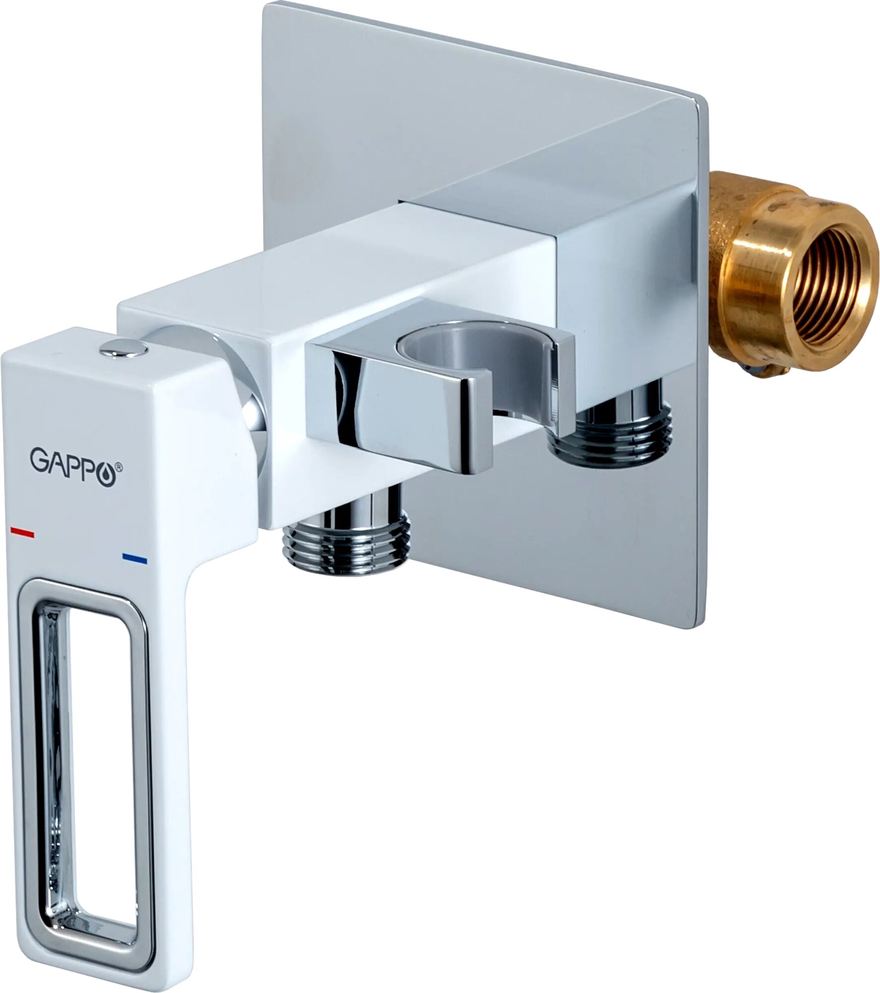Гигиенический душ Gappo Eder GL7301-8, набор со смесителем, цвет белый хром - фото №4