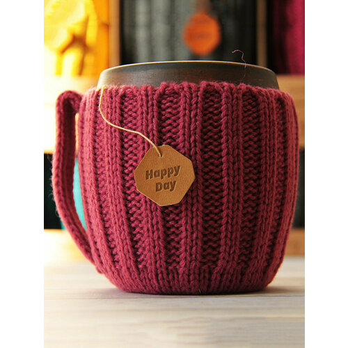 Вязаная кружка Розовый чай