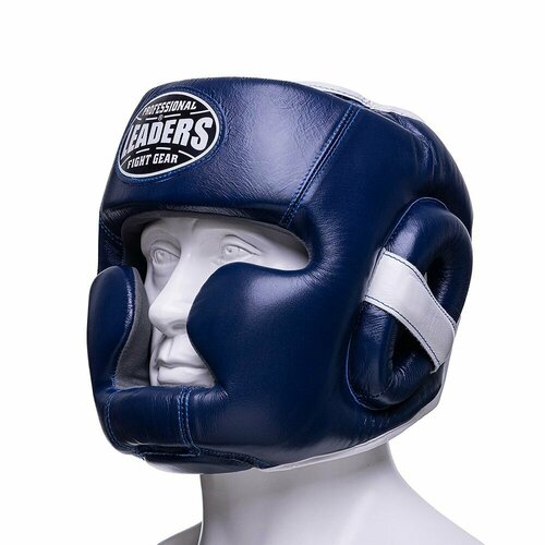 Шлем боксерский LEADERS LS FULL FACE BL/WH синий красный, размер XL