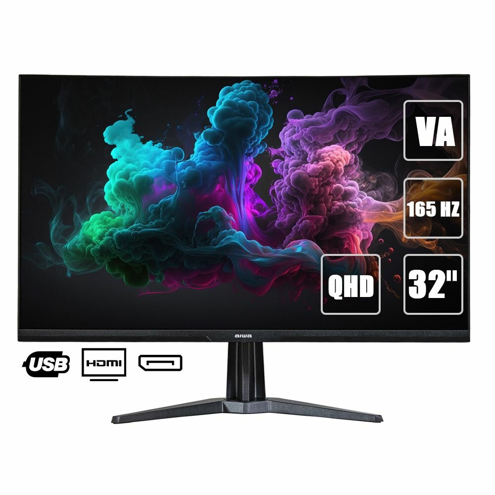 31,5" Монитор AIWA MZ320C-V, VA, 2560x1440, Black