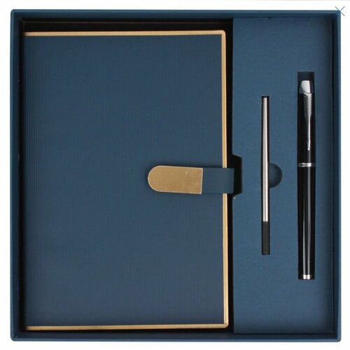 Набор подарочный Darvish Ежедневник недатированный в лин 14521см 96л с магнитной застежкой Синий и ручка DV 14225 3 1160₽