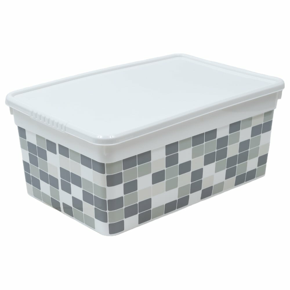 Ящик для хранения FunBox Deco 10л Плитка 47026
