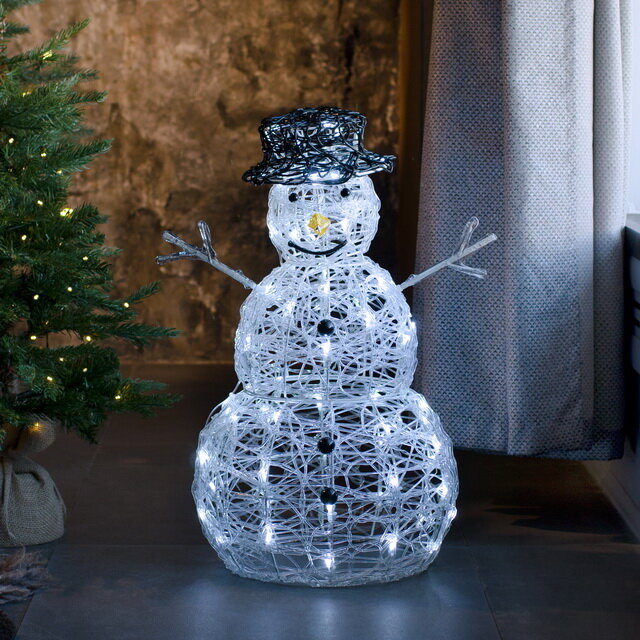 Светящаяся фигура Снеговик Mr Snowman 65 см 80 холодных белых LED ламп с мерцанием IP44