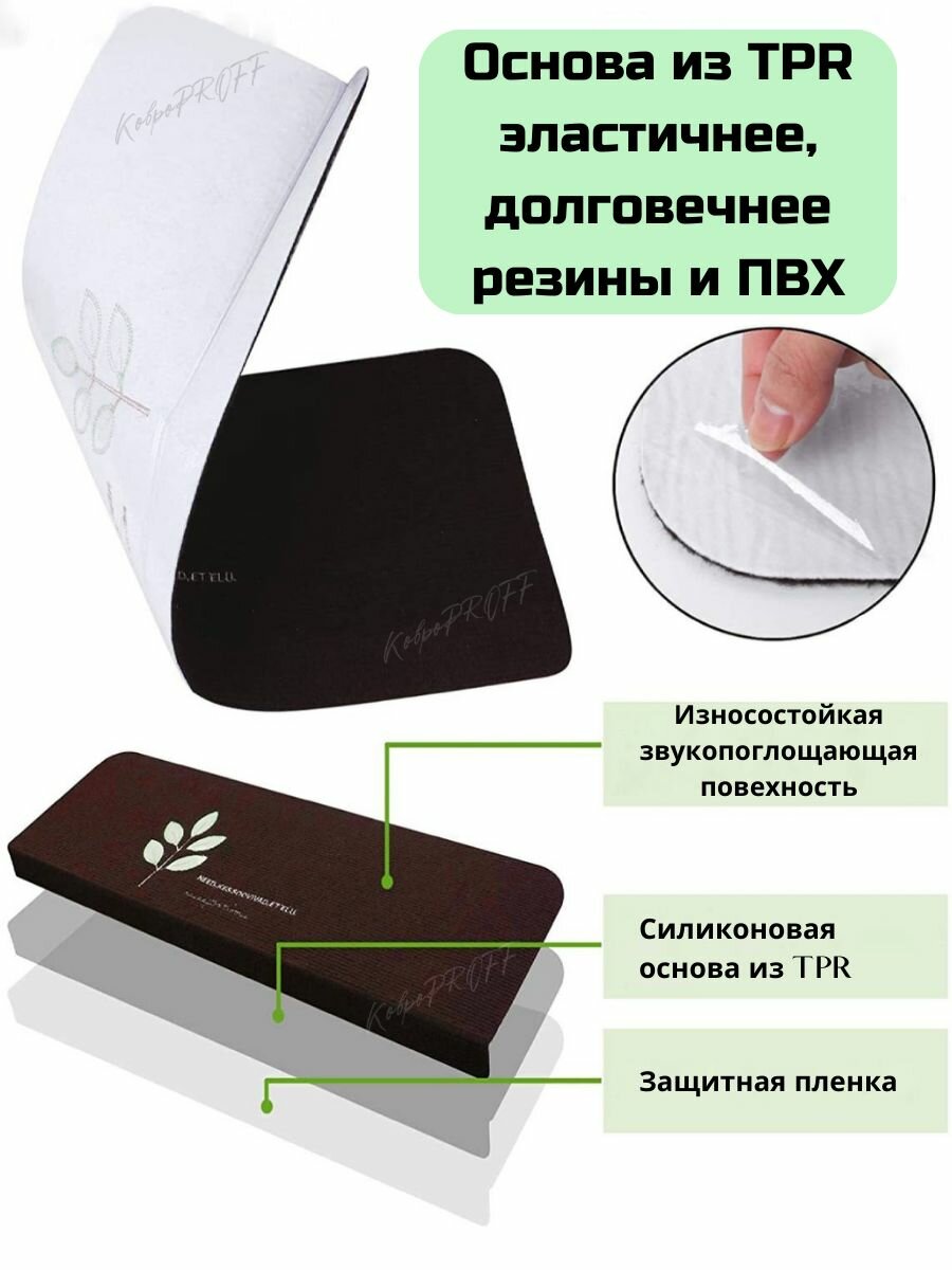 Коврики КовроPROFF, для лестницы, 5шт, латекс, полиэстер, 70x22 см, темно-серые — фото 1