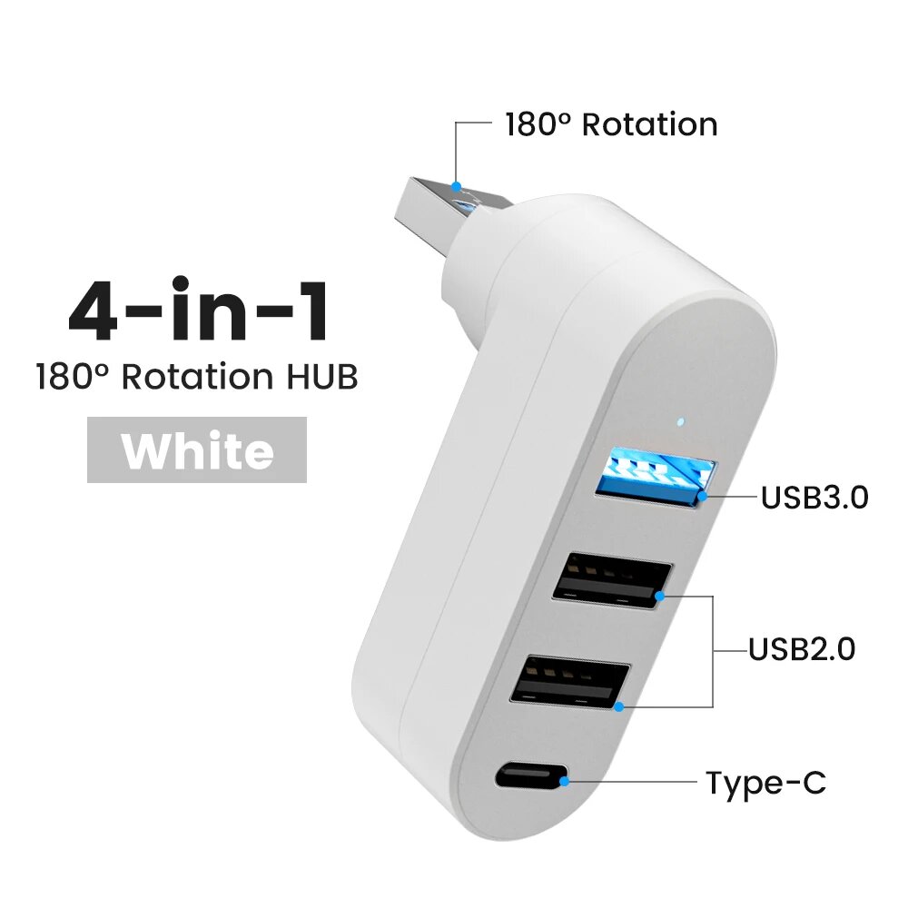 Портативный USB-хаб оlaf 4 порта, White