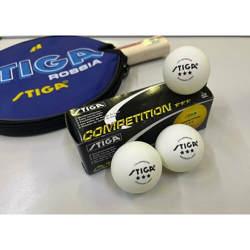 Мячи для настольного тенниса STIGA 3* R40+, ABS-пластик, белые, 3 шт